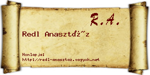 Redl Anasztáz névjegykártya